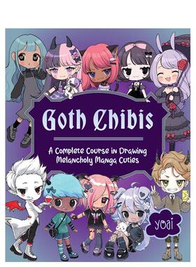 【预售】哥特风Q版：忧郁漫画萌图绘制完整课程 Goth Chibis 原版英文艺术画册画集图书书籍