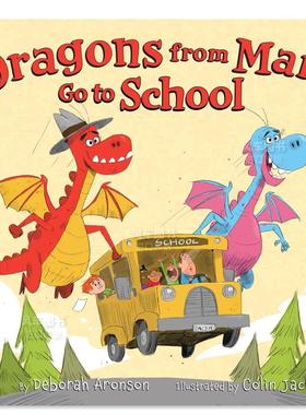 【现货】来自火星的龙去上学 Dragons from Mars Go to School英文儿童绘本原版图书进口书籍Aronson, Deborah