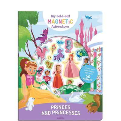 【现货】【手风琴磁铁书】公主与王子 【My Fold Out Magnetic Adventure】Princes And Princesses 原版英文儿童趣味图书书籍