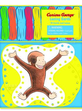 【现货】【Lacing Cards】Curious George ，【编织卡片】好奇的乔治英文儿童趣味 原版图书外版进口书籍