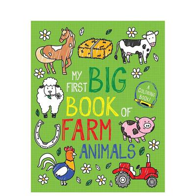 【预售】我的涂色启蒙书：农场动物 My First Big Book of Coloring: Farm Animals 原版英文儿童趣味