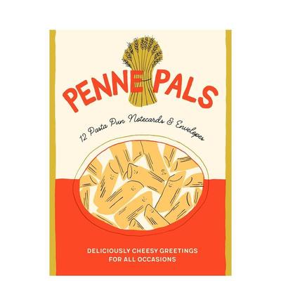 【预售】通心粉的爱：双关语记事卡 Penne Pals: 12 Pasta Pun Notecards & Envelopes 原版卡牌