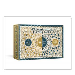 【现货】发光的扑克牌套装：两副牌及游戏规则 Illuminated Playing Card Set : Two Decks with Game Rules文创原版进口Caitlin