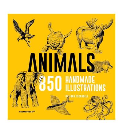 【现货】动物：1000手工制作插图 Animals: 1000 Handmade Illustrations 原版英文艺术插画原画设定集图书