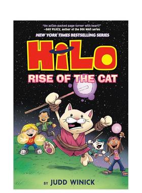 【预售】希罗漫画系列10：猫的崛起 Hilo Book 10: Rise of the Cat 英文儿童漫画书原版进口漫画桥梁章节图书 英语读物