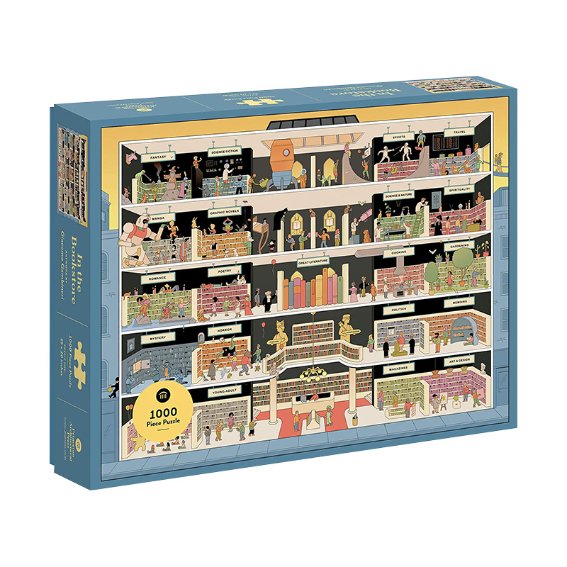 【现货】拼图1000片:在书店【1000 Piece Puzzle】In the Bookstore 家庭游戏互动拼拼乐减压玩具美国进口创意礼品书籍室内装饰画图片