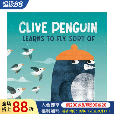 【预售】企鹅克莱夫学飞行（算是吧） Clive Penguin Learns to Fly， Sort of 原版英文儿童绘本图书书籍