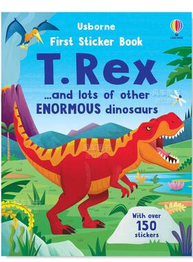 【预售】霸王龙贴纸书 First Sticker Book T. Rex 英文儿童漫画绘本原版图书外版进口书籍Usborne children’s books Alice Beec