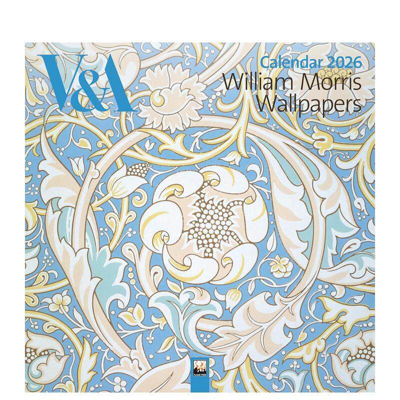 【现货】V&A：威廉·莫里斯壁纸 2026年挂历（艺术日历） V&A: William Morris Wallpapers Wall Calendar  原版日历 进口图书