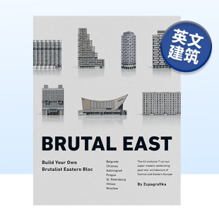 野兽派建筑 Brutal East 创意建筑手工设计书籍水泥混凝土建筑纸模型 野兽派东部：建筑自己 英文原版 艺术家Zupagrafika 现货