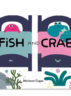 【预售】【意大利插画师Marianna Coppo】鱼和螃蟹 Fish and Crab 英文原版儿童情商启蒙亲子绘本3-6岁故事人际交往友谊图画书