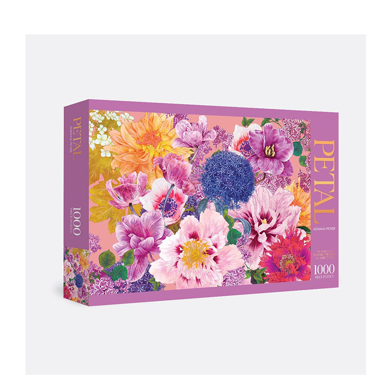 【现货】拼图1000片成人版:花的姿态 Petal:1000-Piece Puzzle 植物插画家Adriana Picker 进口原版益智减压礼品书籍艺术室内装饰图片