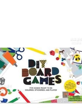 【现货】DIY卡片游戏 DIY Board Games: Five Games Ready to be Coloured, Stickered and Played 儿童绘本英文原版图书进口书籍