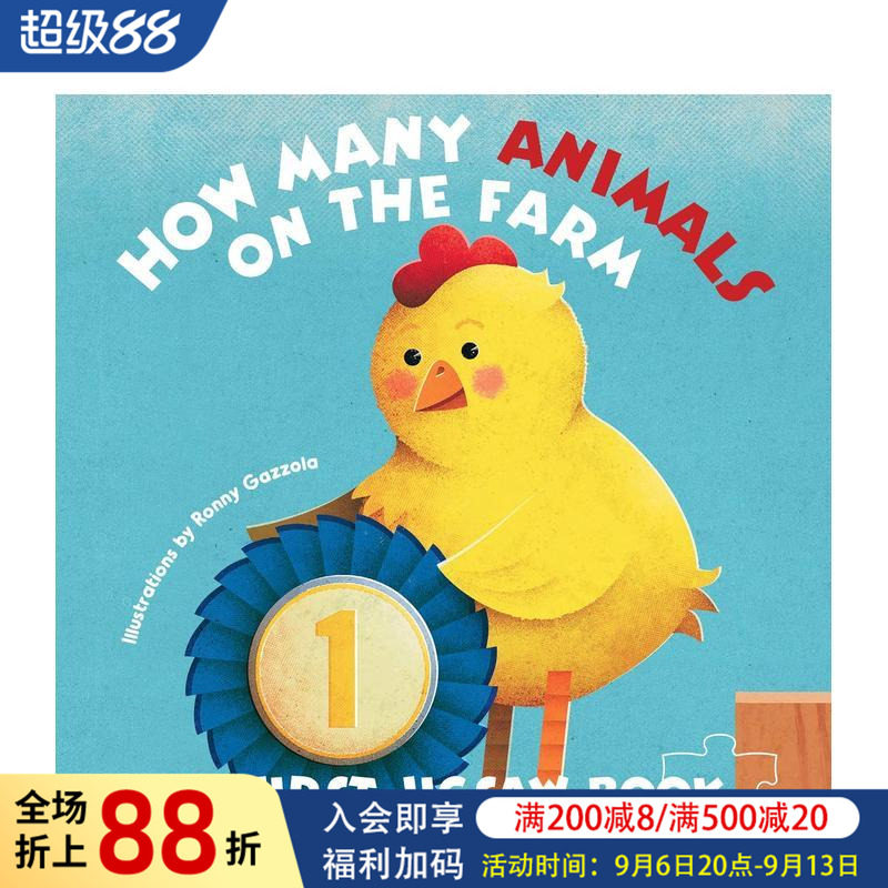 【预售】我的苐一本拼图书：农场动物有几只 My First Jigsaw Book: How Many Animals on the Farm? 原版英文儿童趣味图书书籍图片