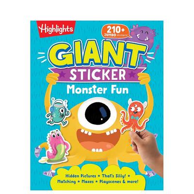 【预售】【巨型贴纸乐趣】怪物 【Giant Sticker Fun】Monster 原版英文儿童趣味 进口图书