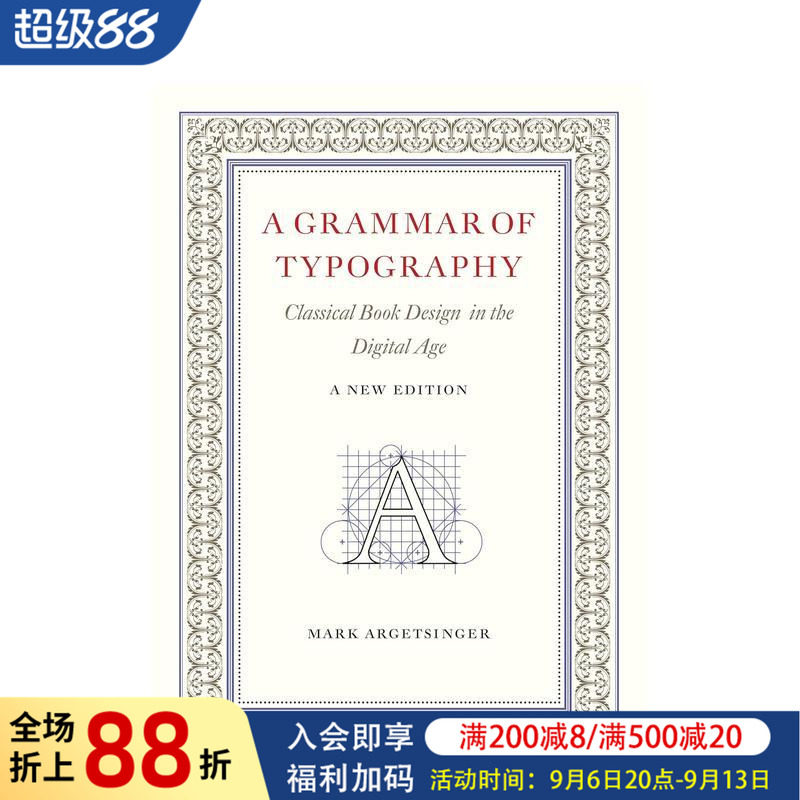 【预售】字体语法：数字时代的经典设计：新版 A Grammar of Typography :Classical Design 原版英文字体图案标志设计