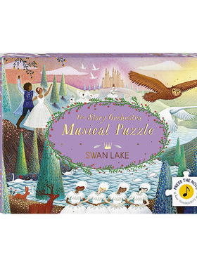 【现货】音乐拼图:故事管弦乐队:天鹅湖 Swan Lake-Musical Puzzle:Press the Note to Hear Tchaikovsky's Music 儿童创意礼物书