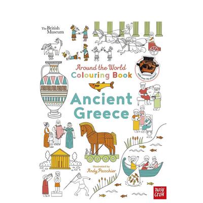 【现货】大英博物馆：环游世界填色：古希腊 British Museum 原版英文儿童趣味 英语启蒙读物进口书籍