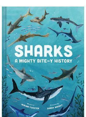 【预售】鲨鱼趣史 Sharks: A Mighty Bitey History 原版英文儿童绘本图书