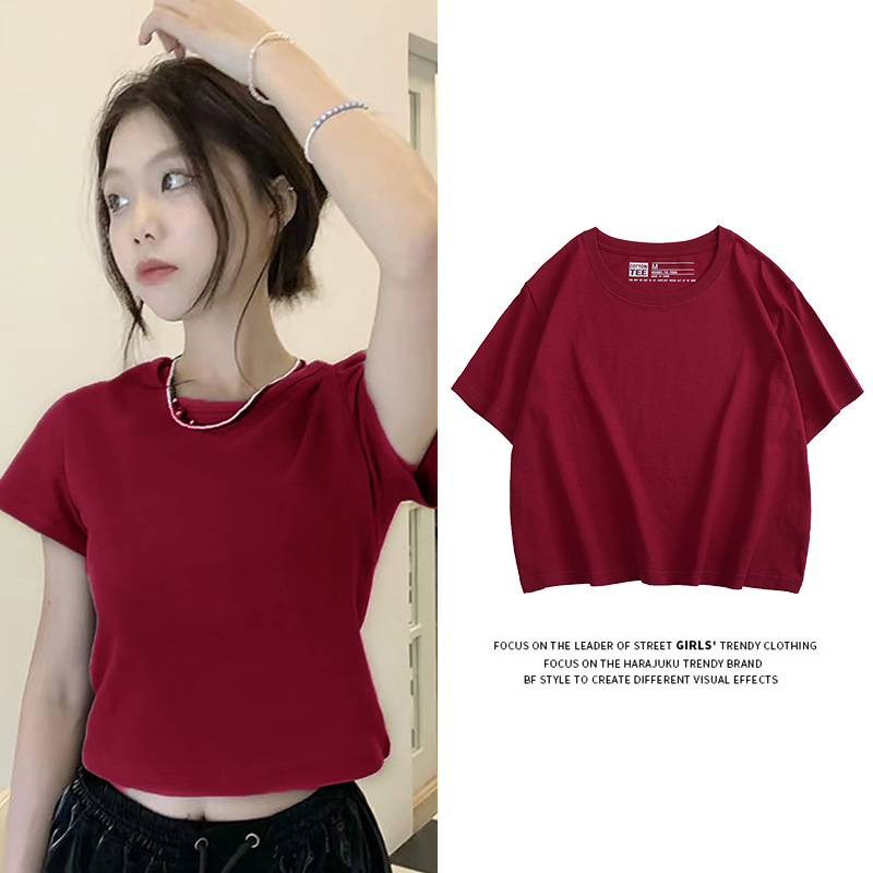 jktee短款t恤女显瘦版短袖
