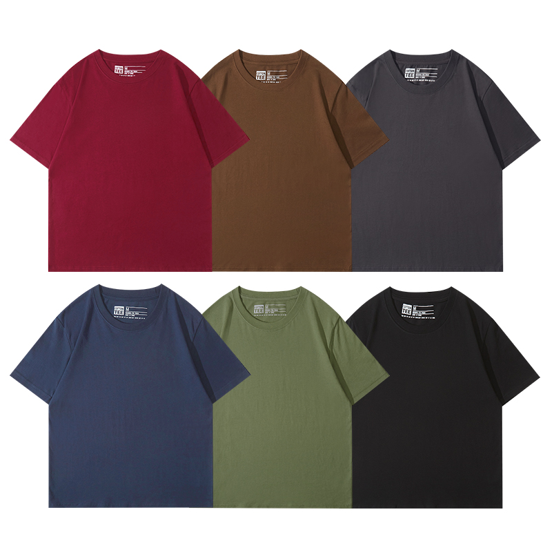 短袖t恤大地色系简约咔叽男女款