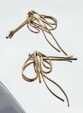 日本本土代购GOLDY金属新款一字夹蝴蝶结碎发夹时尚气质发卡套装