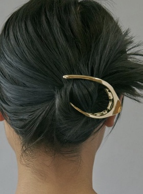 日本本土代购GOLDY几何不规则金属C型抓夹女后脑勺慵懒盘发鲨鱼夹