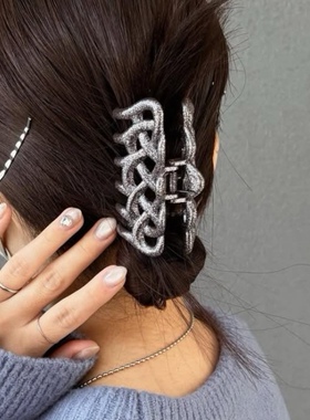 日本本土Ane mone气质编织款鲨鱼夹女亚克力高级感抓夹马尾发夹