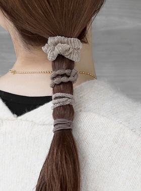 日本本土ane mone气质优雅亮丝款豆豆款皮筋女扎头头绳套装