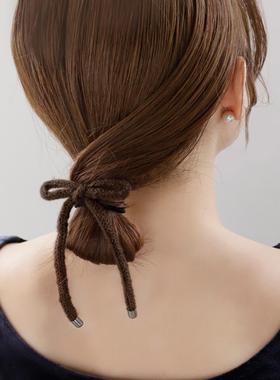 日本本土Ane mone扎头绳蝴蝶结秋冬飘带发绳简约时尚丝带发圈