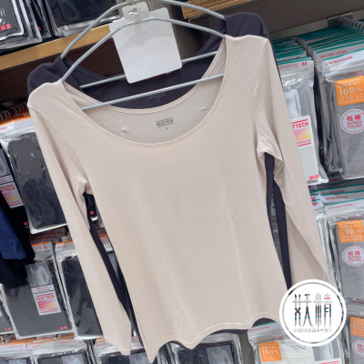 日本本土Uniqlo优衣库heattech自发热长袖圆领保暖女款秋上衣