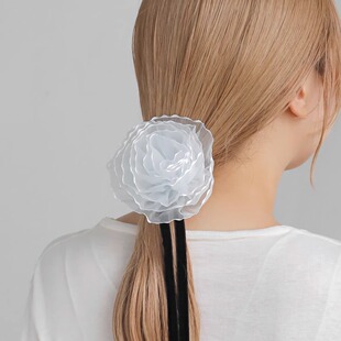 日本本土Ane mone蕾丝花朵马尾发绳甜美可爱ins风飘带扎头绳