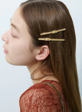日本本土代购GOLDY金属发夹高端发卡侧边刘海夹精致头饰弹簧夹