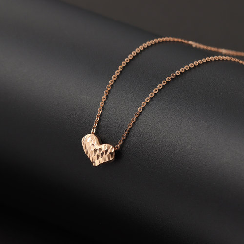 18K玫瑰金黄金白金素金小爱心