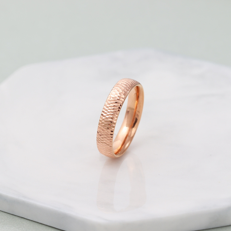 弥高珠宝18k白金简约车花指环