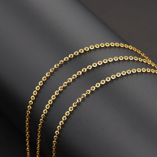 锁骨链品牌正品 O字形十字项链男女款 素金 新款 弥高珠宝18K黄金时尚