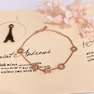 弥高轻奢小众精致高级18k玫瑰金黄金白金经典 精品手链 小蛮腰时尚