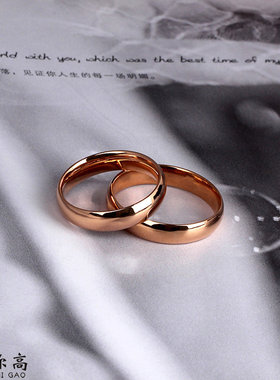玫瑰金情侣婚戒弥高结婚