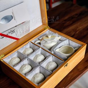 曲阳秋鸿定瓷整套茶具省级工美大师萧白款茶壶茶杯定窑高温釉白瓷