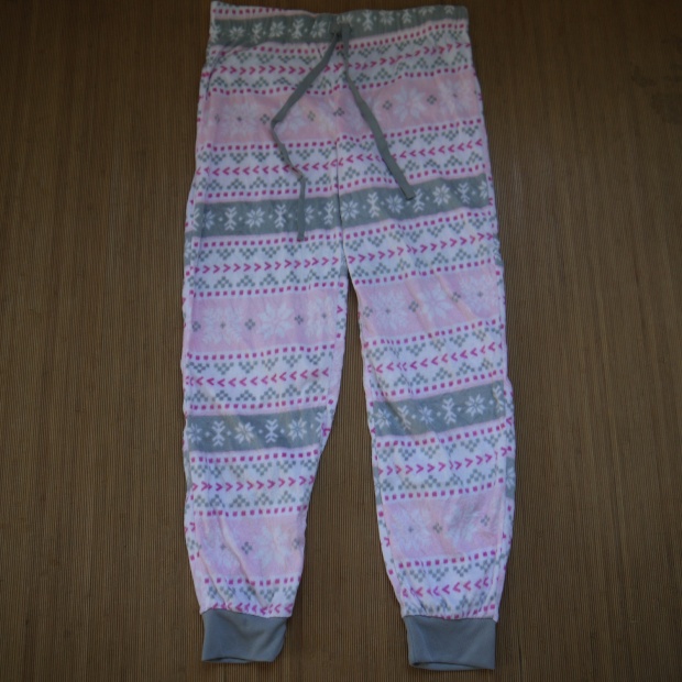 外贸单秋冬薄款睡裤松紧腰系带螺纹裤口花睡裤长裤子女款家居服