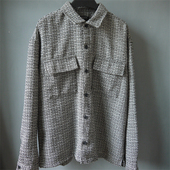 衬衫 外贸多袋简约时尚 款 F21秋冬男装 长袖 外套毛呢衬衣休闲服