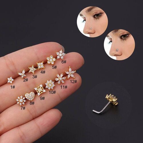 Stainless steel nose nail nose ring human body piercing