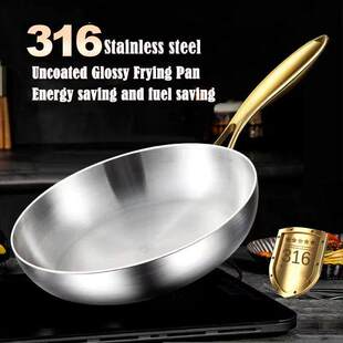 Frying Pan Wok 316 Cooking Steel Nonstick Frie Stainless