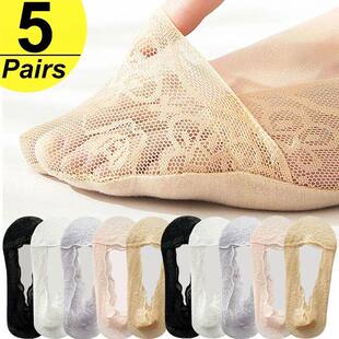 Socks Women Summer Pairs Transparent Invisible Lot Lace