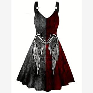 Party Dress Devil Printed Girl搞怪印花连衣裙 Wings Halloween
