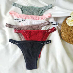 thong briefs lace cotton mesh Women