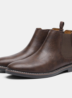 Men's Chelsea boots leather 40-46 business shoes 切尔西靴男