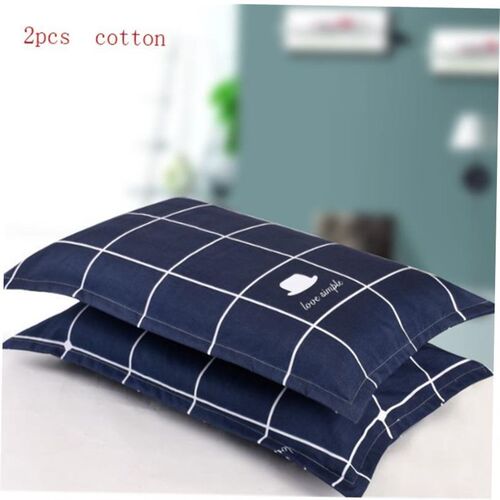 2pcs cotton bed set bedding color plain pillow case 47X74cm