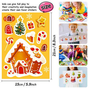 pieces set Christmas Claus Stickers Santa Snowman Puzzle