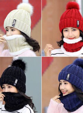 New Warm Women Hat Set Fashion Winter Hats For Woman Fur Lin